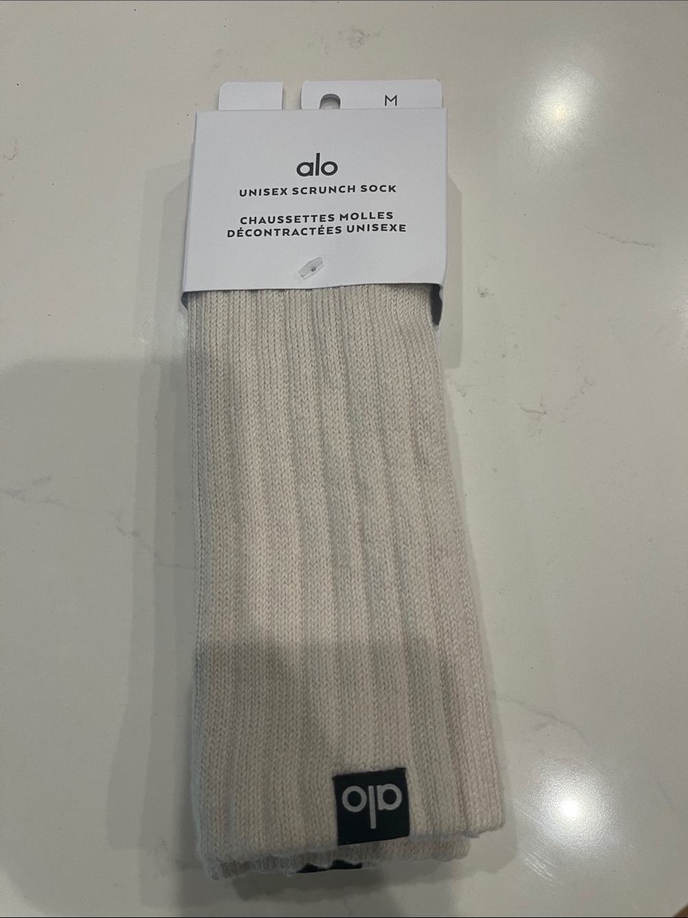 ALO Yoga Scrunch Sock in Light Cream